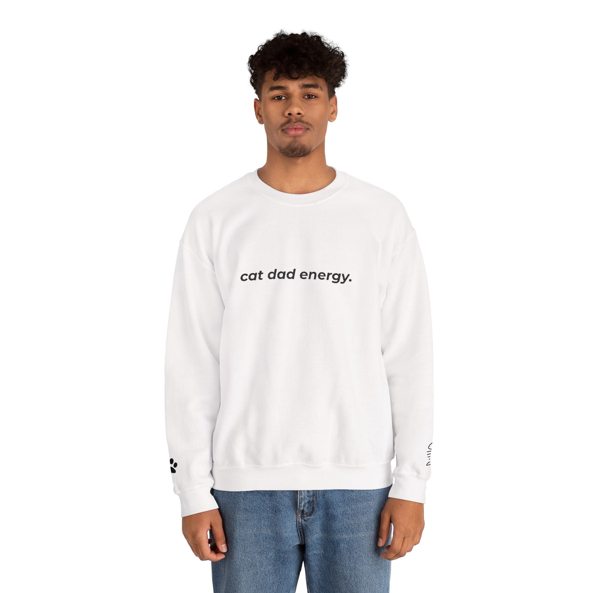 cat dad energy. ™ Embroidered Crewneck