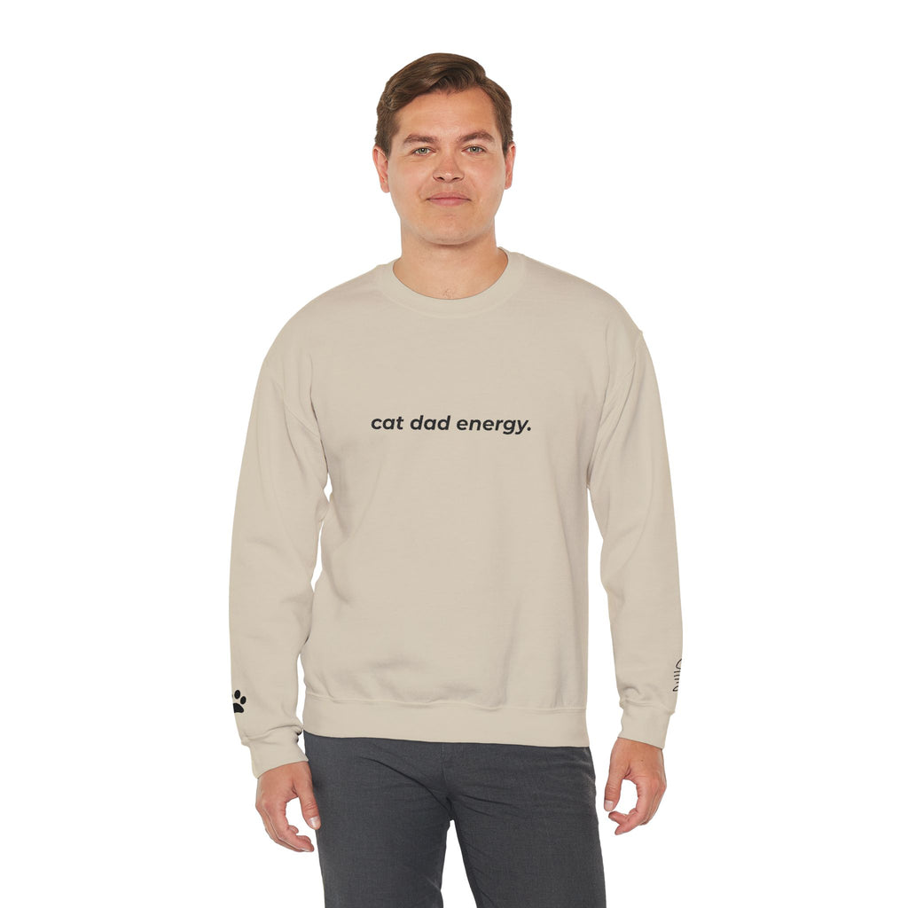 cat dad energy. ™ Embroidered Crewneck