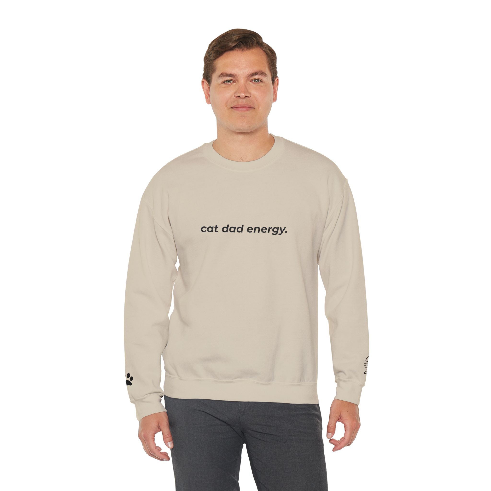 cat dad energy. ™ Embroidered Crewneck