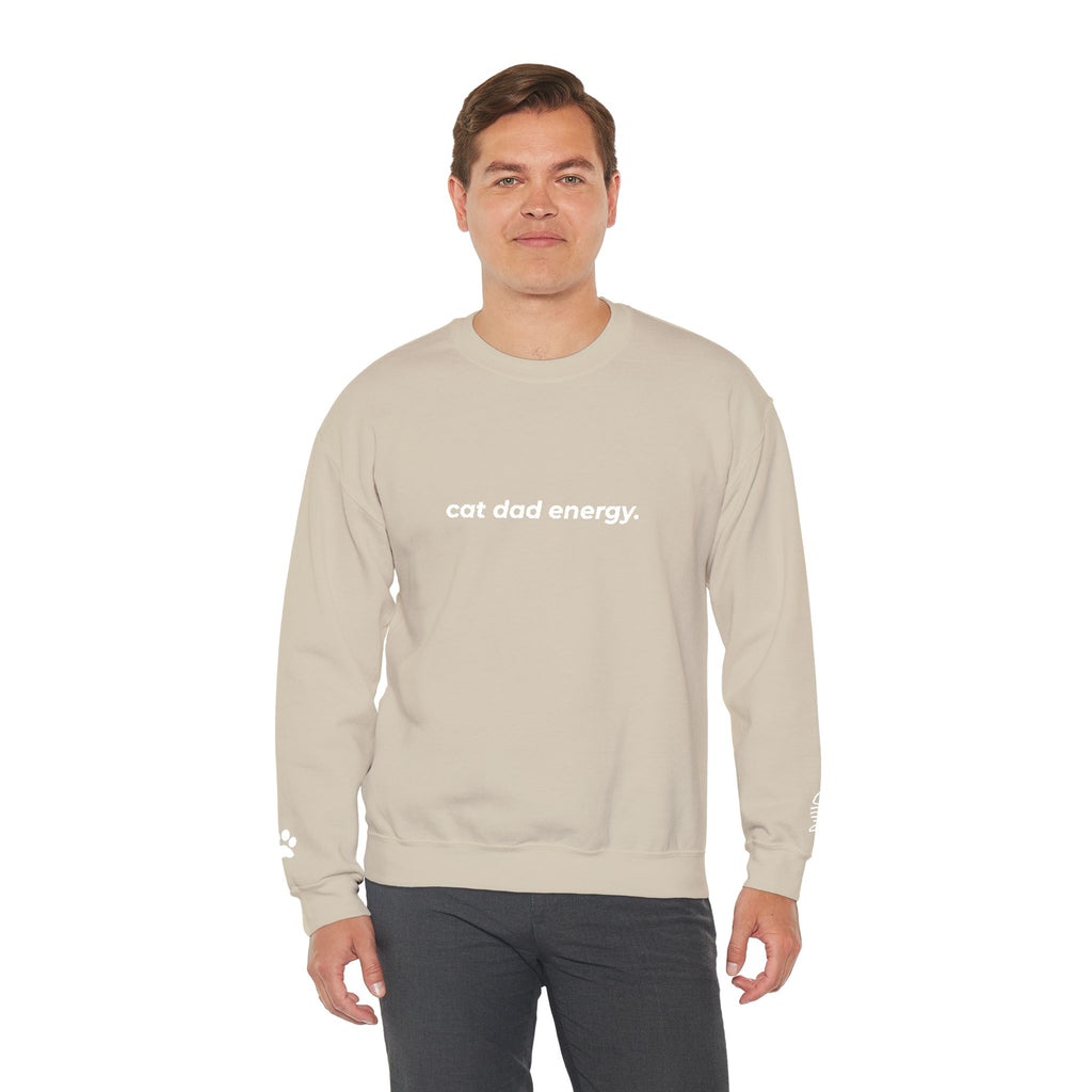 cat dad energy. ™ Embroidered Crewneck