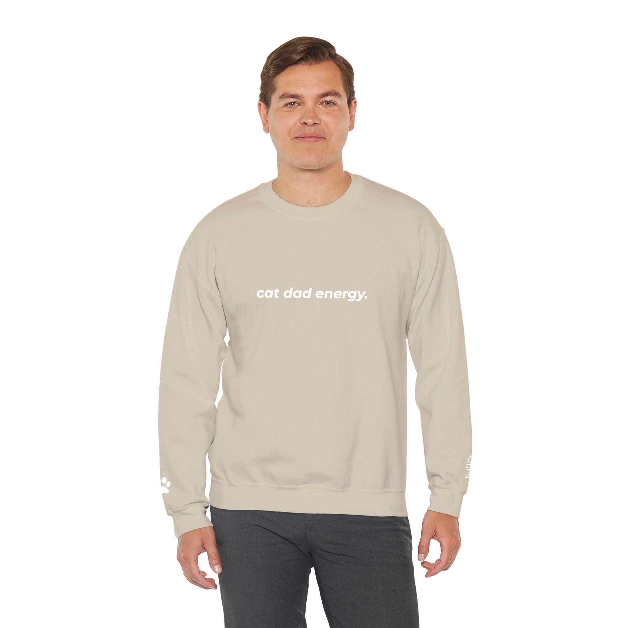 cat dad energy. ™ Embroidered Crewneck